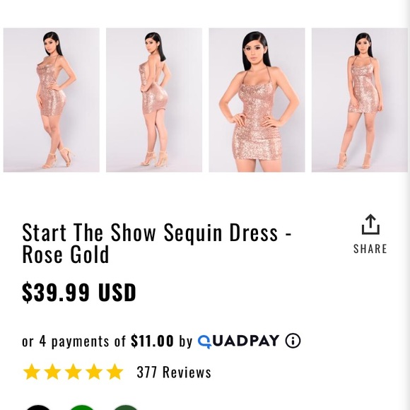 Fashion Nova Gold Dress - Picture 2 of 5